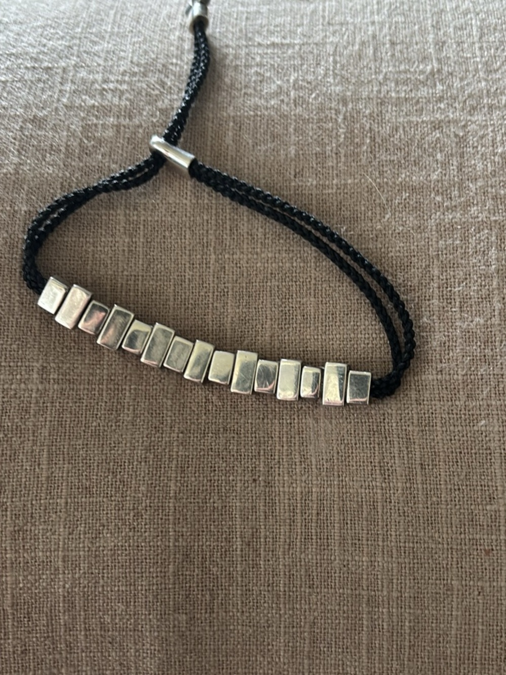 Links of London - Black Braided Cord Bracelet with Silver - Women Jewelry-